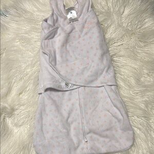 Halo White and Pink SleepSack Swaddle - micro fleece